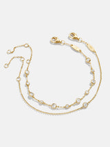 BaubleBar Yolanda 18K Gold Bracelet Set - Clear/Gold - 18K Gold Plated Sterling Silver, Cubic Zirconia stones