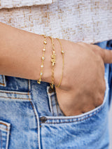 BaubleBar Yolanda 18K Gold Bracelet Set - Clear/Gold - 18K Gold Plated Sterling Silver, Cubic Zirconia stones