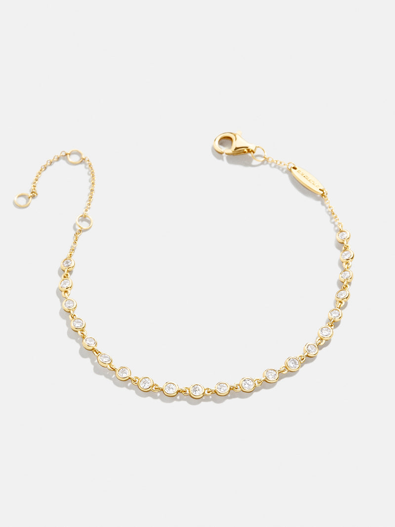 BaubleBar Yesenia 18K Gold Bracelet - Abundance Bezel Stones - 18K Gold Plated Sterling Silver, Cubic Zirconia stones