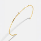 Yasmine 18K Gold Cuff Bracelet - Stone Center