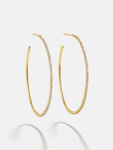 BaubleBar Niata 18K Gold Earrings - 40MM - 18K Gold Plated Sterling Silver, Cubic Zirconia stones - Offered in multiple sizes