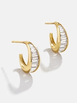 BaubleBar Tina 18K Gold Earrings - Clear/Gold - 
    18K Gold Plated Sterling Silver, Cubic Zirconia stones
  
