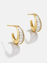 BaubleBar Tina 18K Gold Earrings - Clear/Gold - 18K Gold Plated Sterling Silver, Cubic Zirconia stones