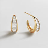 Tina 14K Gold Earrings - Gold/Pavé
