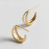 Tina 14K Gold Earrings - Gold/Pavé