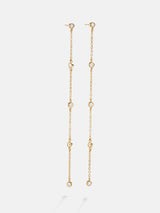 BaubleBar Yasmine 18K Gold Earrings - Clear/Gold - 
    18K Gold Plated Sterling Silver, Cubic Zirconia stones
  
