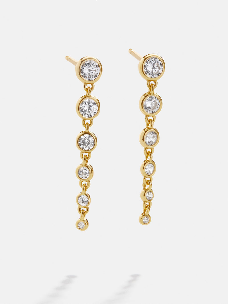 BaubleBar Yesenia 18K Gold Earrings - 18K Gold Plated Sterling Silver, Cubic Zirconia stones