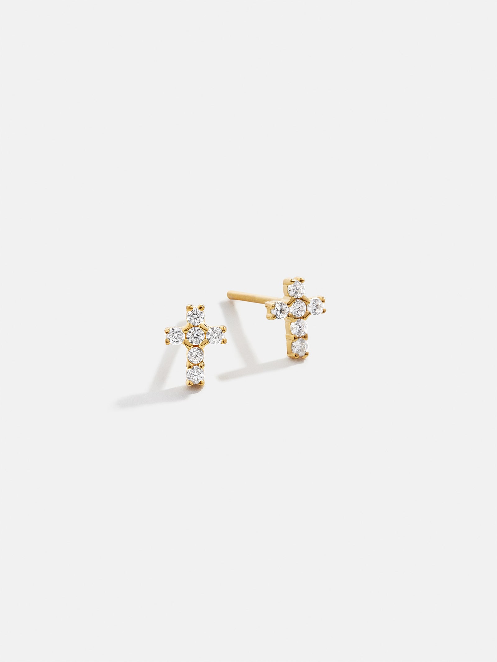 Christina 18K Gold Vermeil Earrings - Pavé Cross