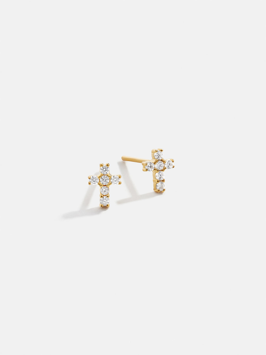 Christina 18K Gold Earrings - Pavé Cross – 18K gold plated