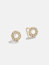 BaubleBar Valeria 18K Gold Earrings - Pavé Circle - 
    18K Gold Plated Sterling Silver, Cubic Zirconia stones
  
