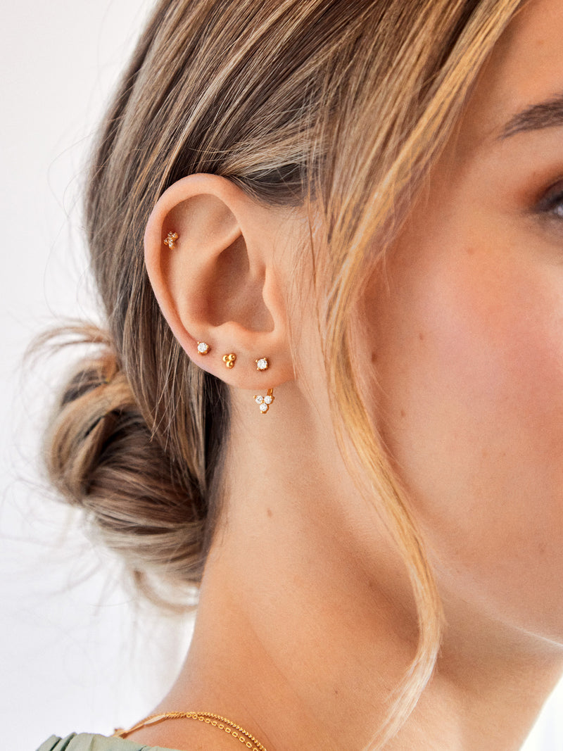 BaubleBar Shasta 18K Gold Earrings - 18K Gold Plated Sterling Silver, Cubic Zirconia stones