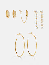 BaubleBar Leighton 18K Gold Earring Set - Gold/Pavé - 
    Ends Tonight: Enjoy 25% Off
  
