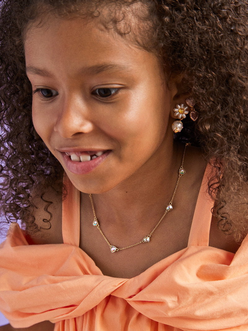 BaubleBar Brooke Kids' Necklace - Iridescent - Kids' heart necklace
