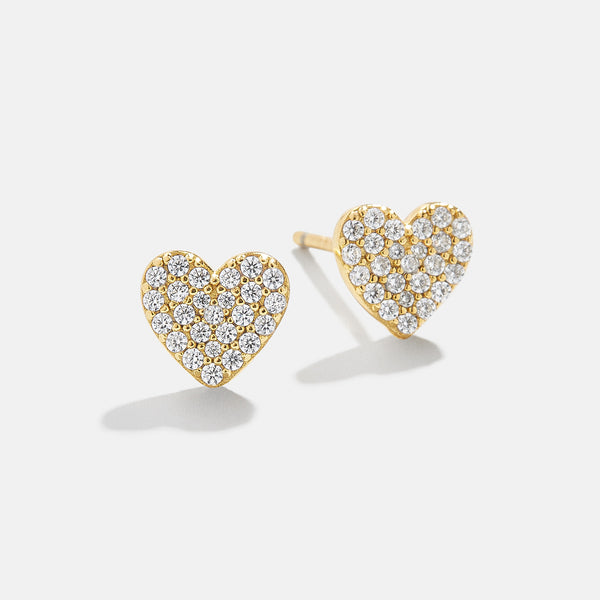 Gold heart children's earrings sales
