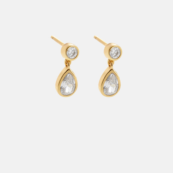 Dare to Dazzle 18K Gold Kids' Earrings - Clear – Cubic