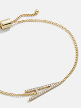 BaubleBar East West Initial Bracelet - Gold/Pavé - Initial bracelet