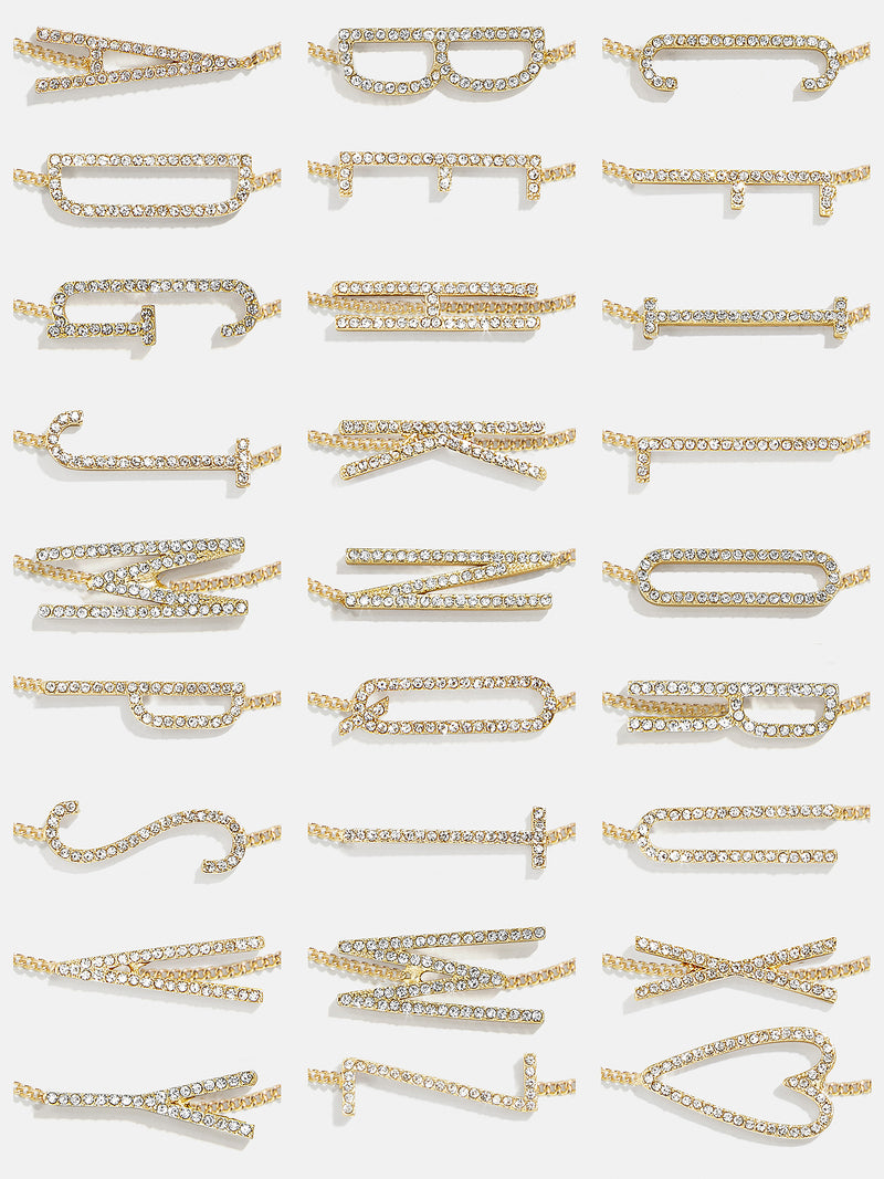 BaubleBar East West Initial Bracelet - Gold/Pavé - 
    Initial bracelet
  
