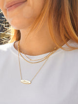 BaubleBar 18K Gold Custom Engravable Oval Necklace - Engravable Oval - Enjoy 20% off custom gifts