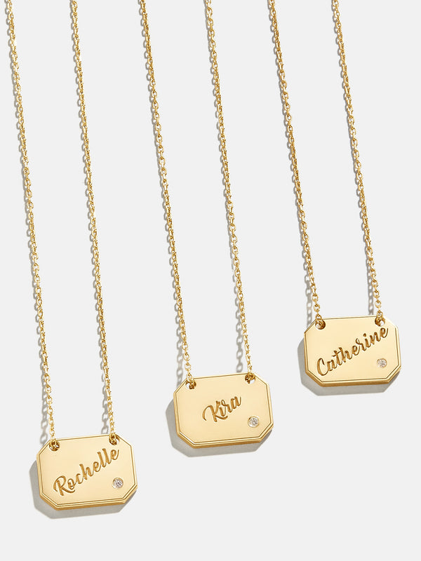 18K Gold Custom Engravable Tag Necklace - Engravable Dog Tag