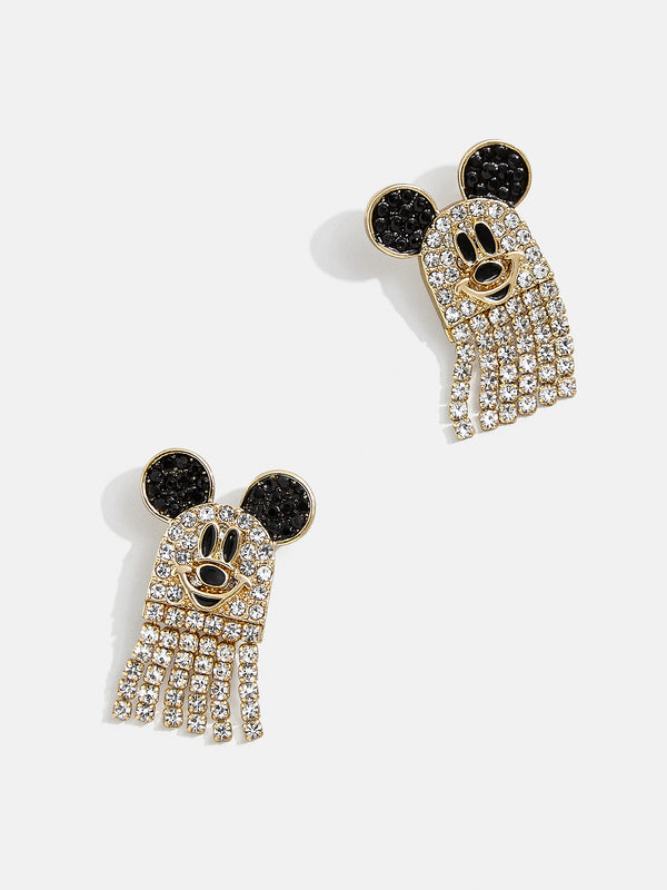 Mickey Mouse Disney Crystal Fringe Ghost Earrings - Pavé