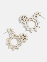 BaubleBar Mickey Mouse Disney Spiderweb Glow-In-The-Dark Hoop Earrings - Clear/Gold - Disney Halloween glow-in-the-dark earrings