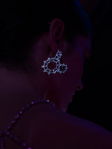 BaubleBar Mickey Mouse Disney Spiderweb Glow-In-The-Dark Hoop Earrings - Clear/Gold - Disney Halloween glow-in-the-dark earrings