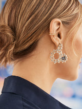 BaubleBar Mickey Mouse Disney Spiderweb Glow-In-The-Dark Hoop Earrings - Clear/Gold - Disney Halloween glow-in-the-dark earrings