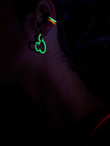 BaubleBar Mickey Mouse Disney Glow-In-The-Dark Outline Hoop Earrings - White - Disney glow-in-the-dark hoop earrings