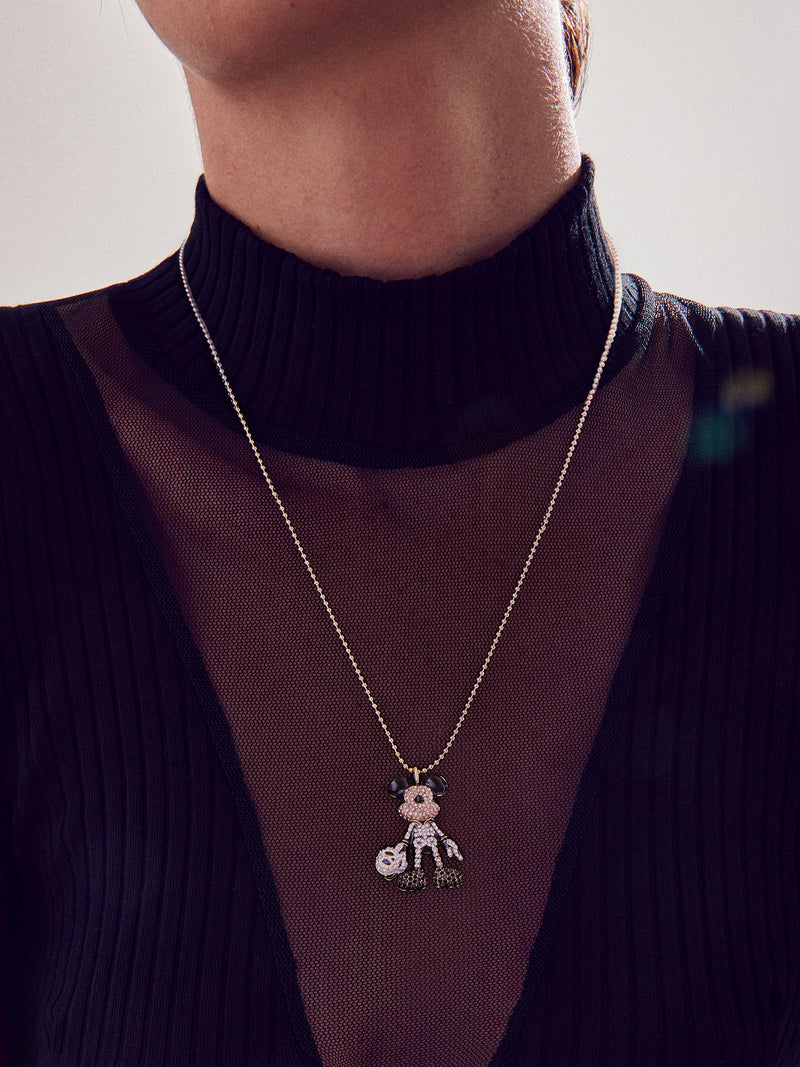 BaubleBar Mickey Mouse Disney 3D Necklace - Mickey Mouse 3D Skeleton - Disney pendant necklace