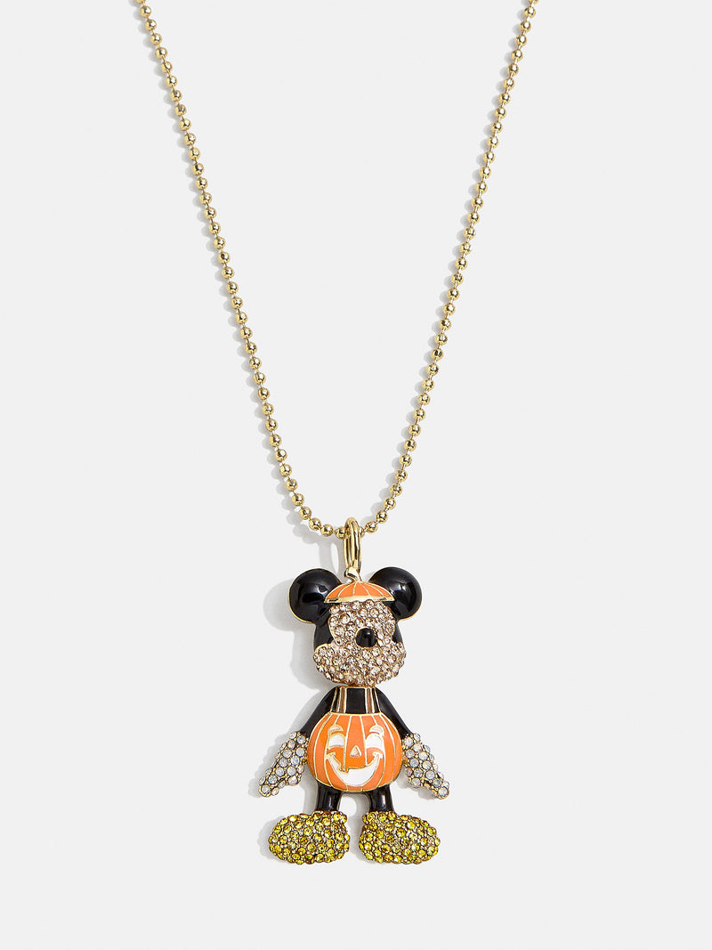 BaubleBar Mickey Mouse Disney 3D Glow-In-The-Dark Necklace - Glow-In-The-Dark Mickey Mouse 3D Pumpkin - Disney pendant necklace