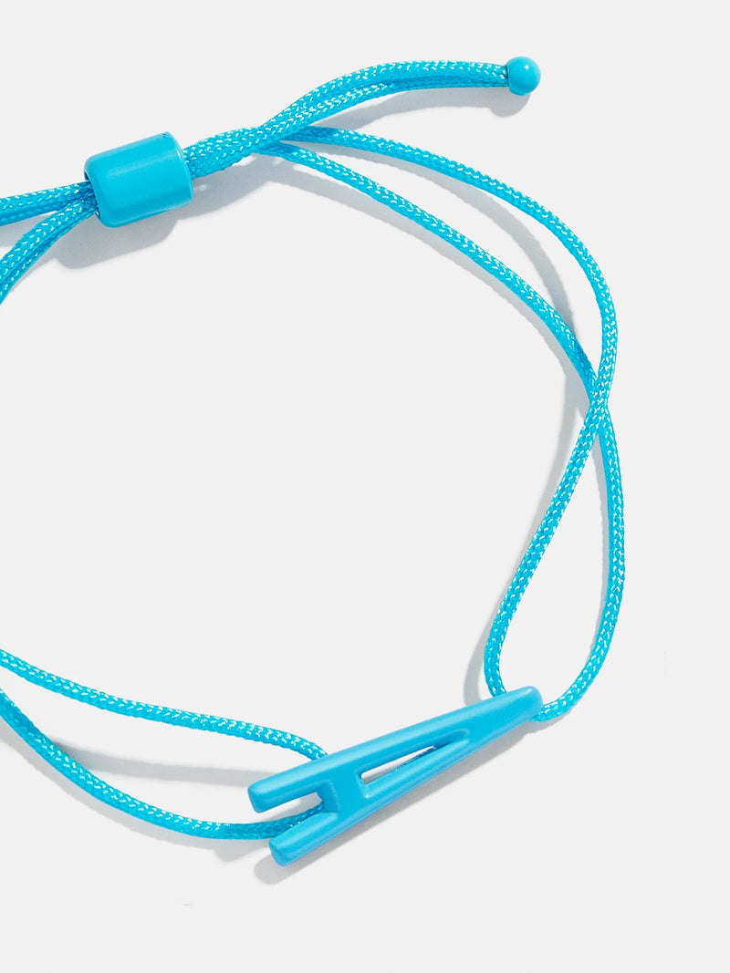 East West Initial Cord Bracelet - Aqua
