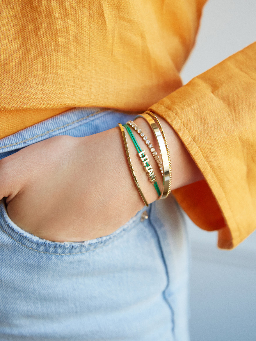 Custom Cord Bracelet - Bright Green