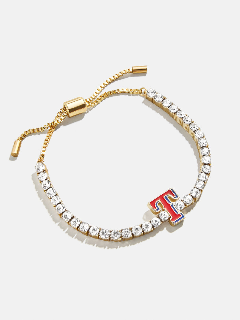 BaubleBar MLB Gold Tennis Bracelet - Texas Rangers - 
    20% Off MLB Styles. For one week only.
  
