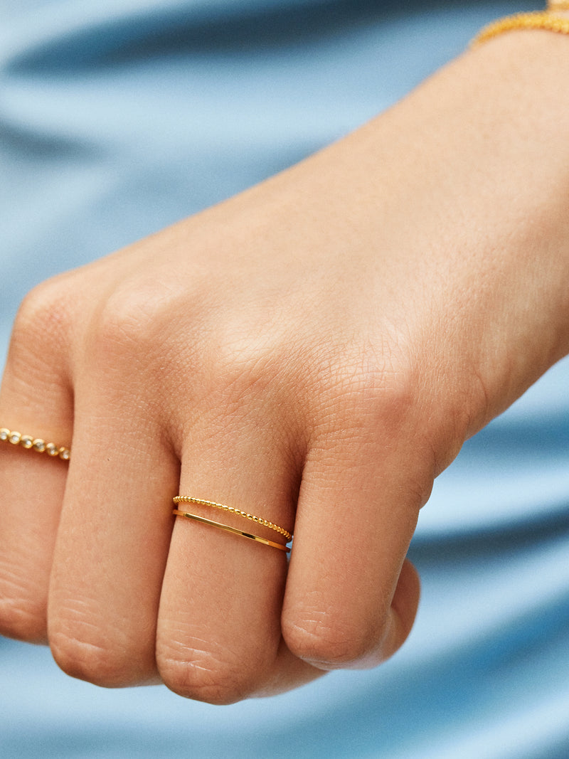 BaubleBar Kristina 18K Gold Stacking Ring - Gold - 18K Gold Plated Sterling Silver