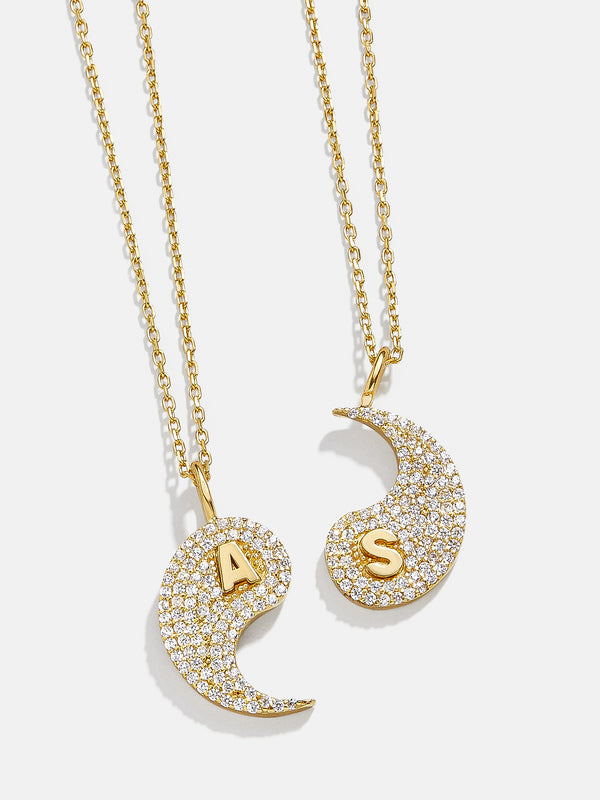 Yin Yang 18K Gold Custom Best Friend Necklaces - Yin Yang Best Friend Pendants