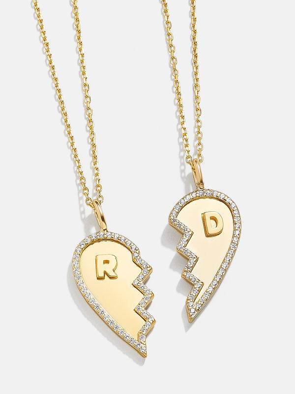 Heart 18K Gold Custom Best Friend Necklaces - Heart Best Friend Pendants