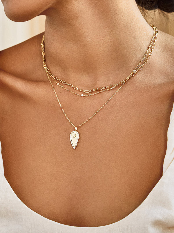 Heart 18K Gold Custom Best Friend Necklaces - Heart Best Friend Pendants