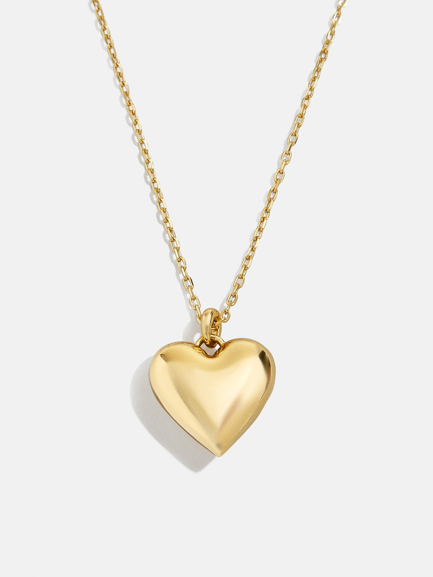18K Gold Vermeil Custom Bubble Heart Necklace - 18K Gold Vermeil