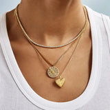 Sterling Silver Custom Bubble Heart Necklace - Sterling Silver