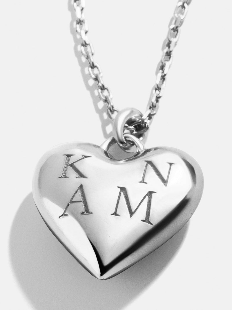 Sterling Silver Custom Bubble Heart Necklace Sterling Silver