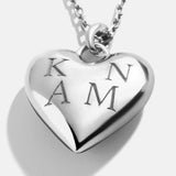 Sterling Silver Custom Bubble Heart Necklace - Sterling Silver