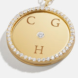 Classic 14K Gold Custom Medallion Necklace - Gold/Pavé