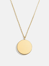 BaubleBar Classic 18K Gold Custom Medallion Necklace - Circle Pendant - 
    18K Gold Plated Sterling Silver, Cubic Zirconia stones
  
