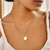 Classic 14K Gold Custom Medallion Necklace - Gold/Pavé