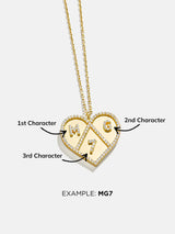 BaubleBar Heart 18K Gold Custom Medallion Necklace - 
    18K Gold Plated Sterling Silver, Cubic Zirconia stones
  
