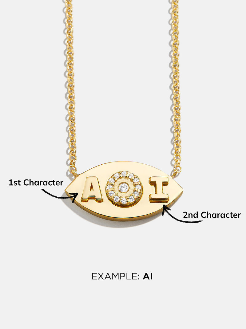 Evil Eye 18K Gold Custom Pendant Necklace Gold 18K Gold Plated