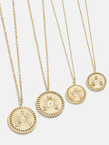 BaubleBar Compass 18K Gold Custom Medallion Necklace - Gold - 
    18K Gold Plated Sterling Silver, Cubic Zirconia stones
  
