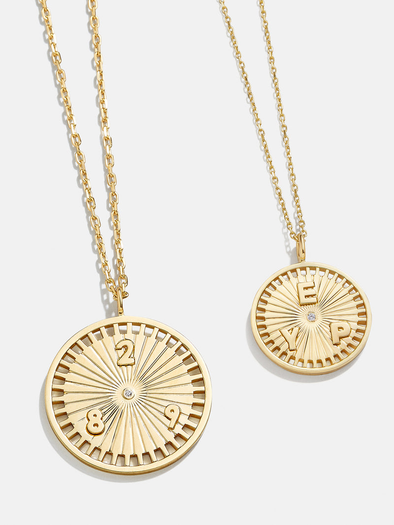 Compass 18K Gold Custom Medallion Necklace Gold