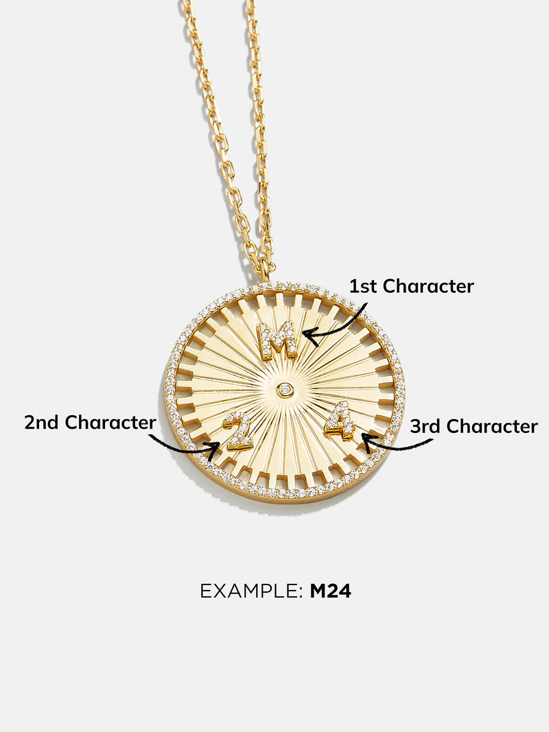 BaubleBar Compass 18K Gold Custom Medallion Necklace - Gold - 
    18K Gold Plated Sterling Silver, Cubic Zirconia stones
  
