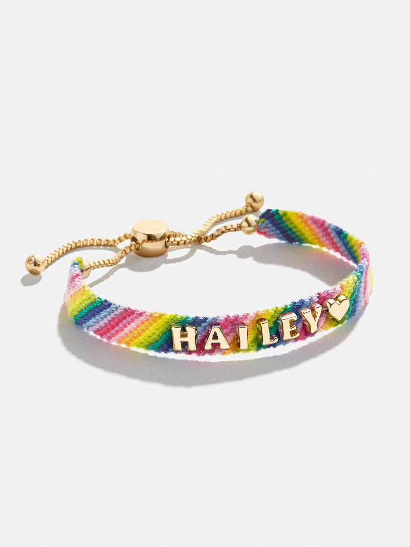 BaubleBar Custom Woven Friendship Bracelet - Rainbow Diagonal - Customizable bracelet